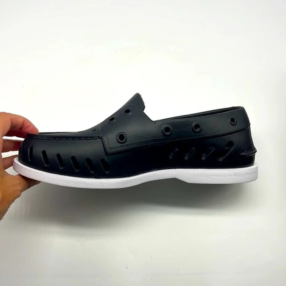 SPERRY - Top - Sider Rubber Black Boat Shoes With Non Marking Mens 6 or Women 8